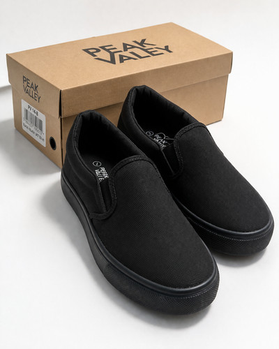 Men black slip trainers - slip, on