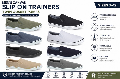 Mens canvas slip - mens,
