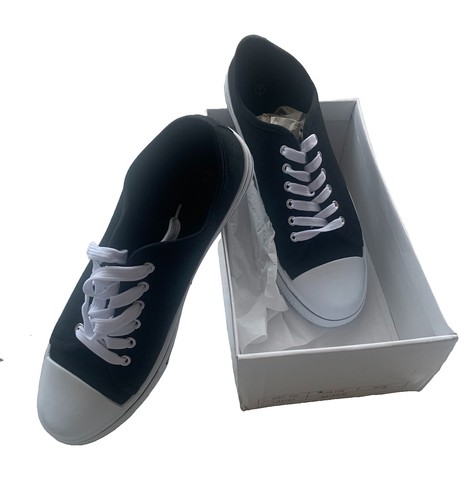 Women black canvas - lace, up