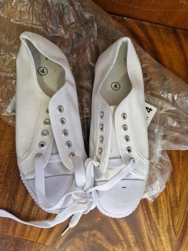 White canvas plimsoles size - plimsoles, 4