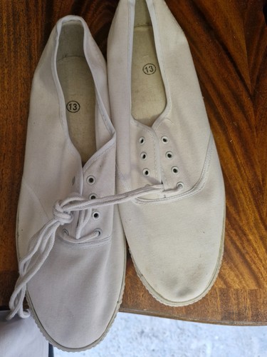 White canvas plimsoles size - white,