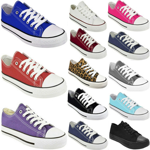 Womens trainers canvas - canvas, flat