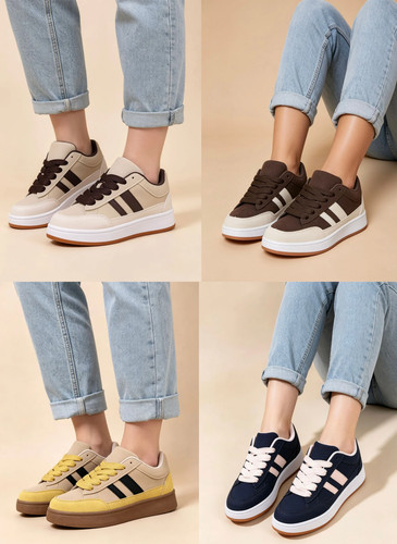 Low top double striped casual - striped,