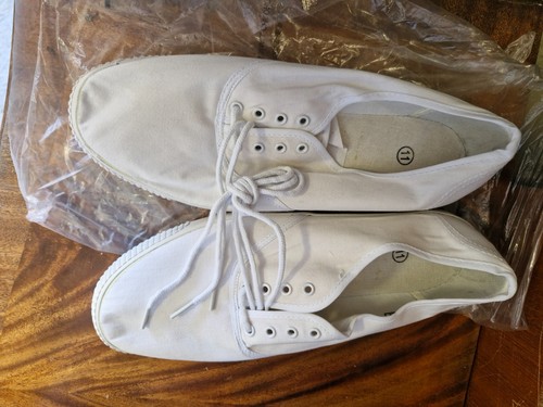 White canvas plimsoles - canvas, 11